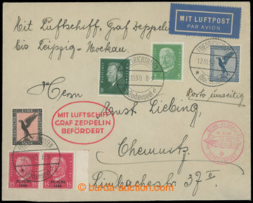 206449 - 1930 SCHWEIZER ZEPPELINPOST letter addressed to Chemnitz, fr