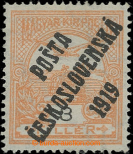 206554 -  Pof.91, 3f orange / black, overprint type III.; minor gum f
