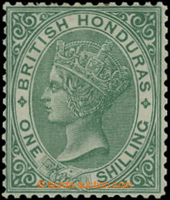 206602 - 1877-1879 SG.16, Victoria 1Sh green, perf 14, wmk Crown CC; 