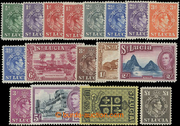 206669 - 1938-1948 SG.128-141, Jiří VI. ½P - £1; kompletn