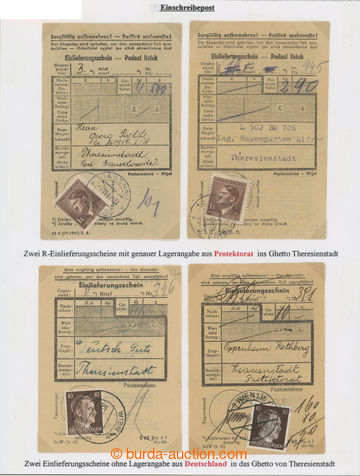 206719 - 1943-1945 PROTEKTORÁT - GHETTO TEREZÍN / sestava 4ks podac