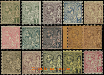 206796 - 1891 Mi.11-21, Albert I. 1C - 5Fr, complete second issue, in