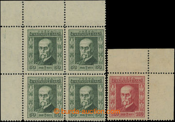 206860 - 1923 Pof.176DV, 177, Jubilejní, hodnota 50h zelená s průs