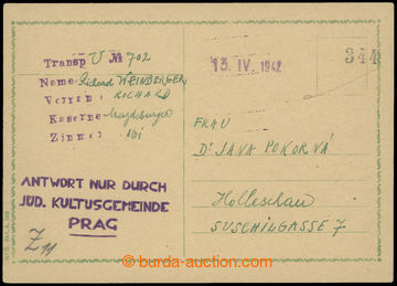 206953 - 1942 GHETTO TERESIENSTADT - PROTECTORATE / PC without franki