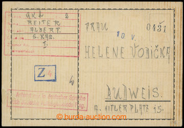 207006 - 1942 GHETTO TEREZÍN - PROTEKTORÁT / nevyplacená dopisnice