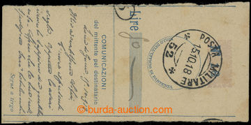 207032 - 1918 ITALY / POSTA MILITARE 52 cut credit notes sent via fie