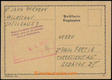 207176 - 1942-1943 PROTEKTORÁT - GHETTO TEREZÍN / dopisnice zaslan