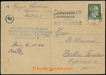 207227 - 1944 GHETTO TERESIENSTADT - GERMANY / written  traffic betwe