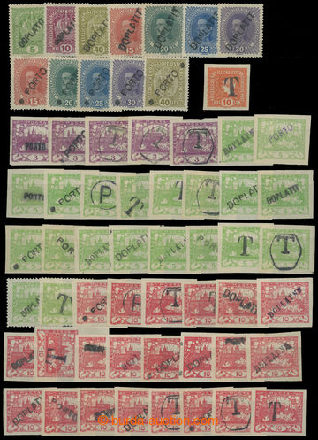 207296 - 1918 selection 85 pcs of stamps with overprints T, DOPLATIT 