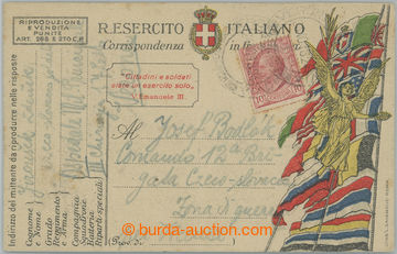 207334 - 1918 ITÁLIE / lístek italské PP zaslaný mezi čs. přís