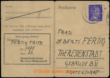 207352 - 1943 KT BUCHENWALD - GHETTO TEREZÍN / Písemný styk mezi k