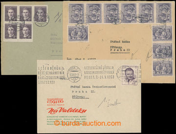 207454 - 1953 POŠTOVNÉ 20 Kčs / sestava 3ks dopisů v místní př