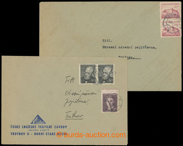 207456 - 1953 POŠTOVNÉ 20 Kčs / dva dopisy v místní přepravě, 