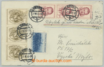207487 - 1953 NEDĚLE / dopis s 3-barevnou smíšenou frankaturou vý