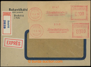 207552 - 1953 OTISKY VÝPLATNÍCH STROJŮ / Ex+R-dopis, poštovné 16