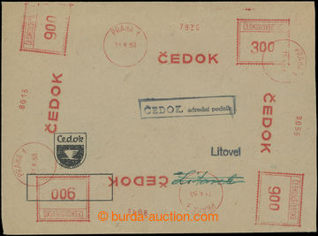 207554 - 1953 OTISKY VÝPLATNÍCH STROJŮ / firemní dopis do Litovle