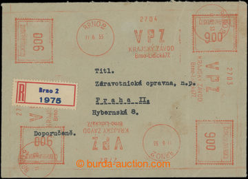 207555 - 1953 OTISKY VÝPLATNÍCH STROJŮ / firemní R-dopis, poštov