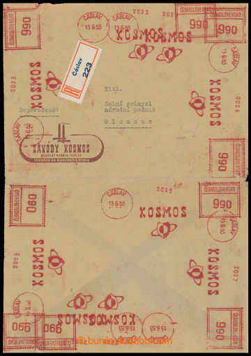 207559 - 1953 OTISKY VÝPLATNÍCH STROJŮ / firemní R-dopis, poštov
