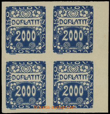 207584 - 1919 Pof.DL14, Ornament 2000h blue, block of four with R mar
