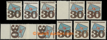 207592 - 1974 Pof.2111, Postal emblems 30h, comp. of 10 kusů: xa (pa