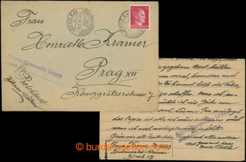 207597 - 1943 KT BUCHENWALD / ARBEITS-KOMMANDO LEIPZIG  dopis s obsah