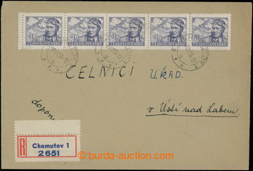 207613 - 1953 LETECKÉ FRANKATURY / R-dopis, poštovné 80Kčs, vyfr.