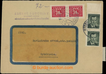 207663 - 1953 DOPLATNÉ 36 Kčs / firemní dopis s místě, poštovn