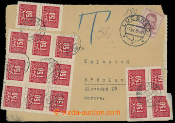 207798 - 1953 DOPLATNÉ 54 Kčs / dopis z neděle (!) ze Slovenska, p