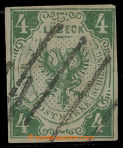 207867 - 1859 Mi.5a, Znak 4S zelená, s typickým mřížovým raz.; 