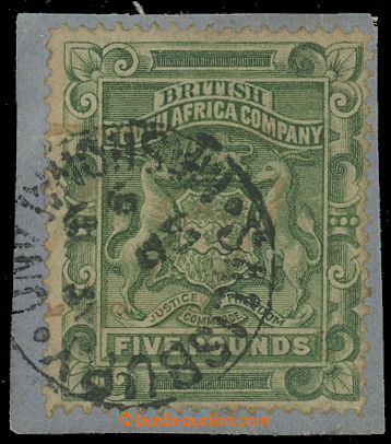 207881 - 1892 SG.12, Znak £5  zelená, poštovní DR SALISBURY; 