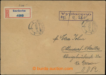 207905 - 1953 DOPIS DO CIZINY / R-dopis do NDR vyplacený v hotovosti