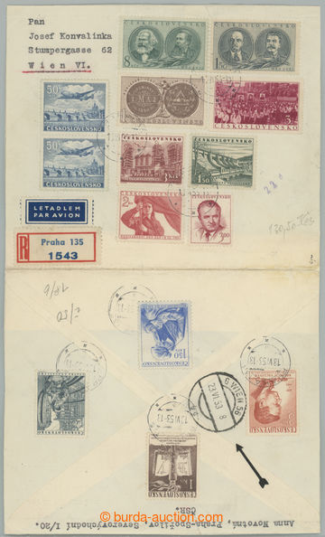 207909 - 1953 LETTER ABROAD / airmail reg letter above 20g to Austria