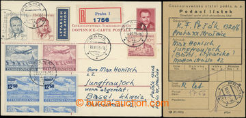 207920 - 1953 DOPISNICE DO CIZINY / CDV96 zaslaná jako Let+R do Šv