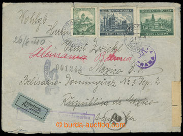207943 - 1940 airmail letter to Mexico (!), redirected and returned b