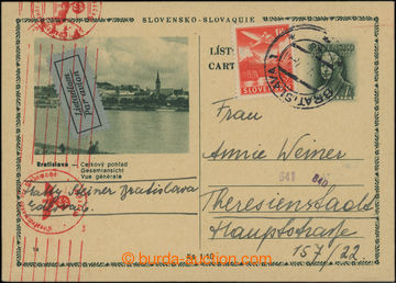 207953 - 1944 SLOVENSKO - GHETTO TEREZÍN / slovenská obrazová dopi