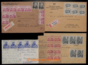 208022 - 1953 SESTAVA / 5ks různých druhů zásilek: pohlednice vyf