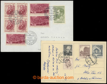 208052 - 1953 PADĚLKY / ke škodě sběratelů, pohlednice vyfr. zn.