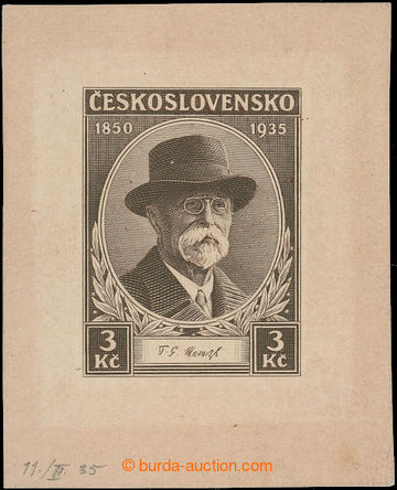 208121 - 1935 PLATE PROOF Pof.288, Masaryk 3CZK, plate proof - print 