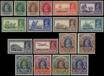 208203 - 1937-1938 SG.80-97, indické Jiří VI. 3Ps - 25Rs  s přeti