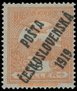 208351 -  Pof.91, 3f orange / black, overprint type III.; hinged, exp