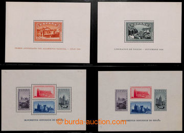 208449 - 1937-1939 Mi.Bl.7, 8, 9A, 9B, both souvenir sheets Toledo an