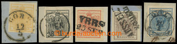 208473 - 1850 Ferch.1-5, série Znak 1Kr-9Kr; různé typy, papíry a