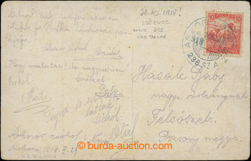 208538 - 1918 1. DEN ČSR / pohlednice zaslaná do Bratislavy, vyfr. 
