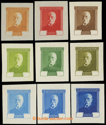 208575 - 1930 PLATE PROOF  comp. 9 pcs of plate proofs stamps T. G. M