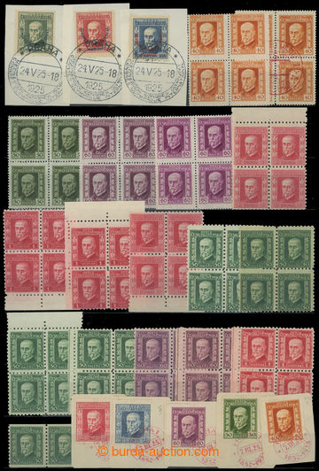 208585 - 1923-1926 comp. of mainly bloks of four from various issue, 