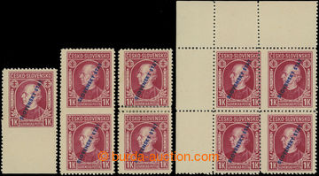 208628 - 1939 Pof.24AZVZ, Hlinka 1K s přetiskem, krajový kus s vyne