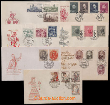208699 - 1947-1957 comp. 7 pcs of FDC with odlišně mounted stamp., 