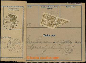 208783 - 1919-1921 MUKACHEVO / comp. 2 pcs of entires with halving po