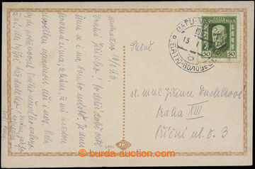 208802 - 1926 BAŤU - VOLOVEC  pohlednice vyfr. zn. TGM 50h s raz. VL