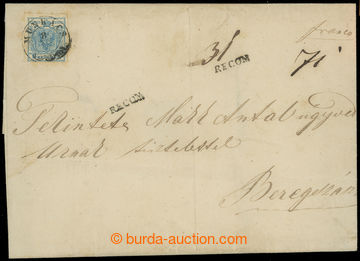 208811 - 1852 MUNKÁCS  I. emise, skládaný R-dopis, vyfr. na předn